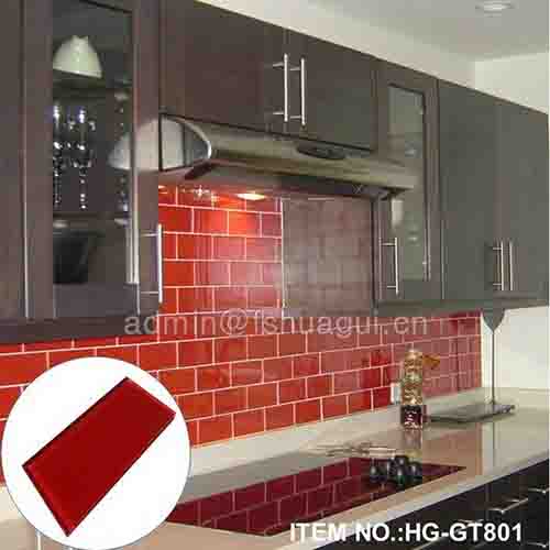 HG-GT801 Red glass subway tile