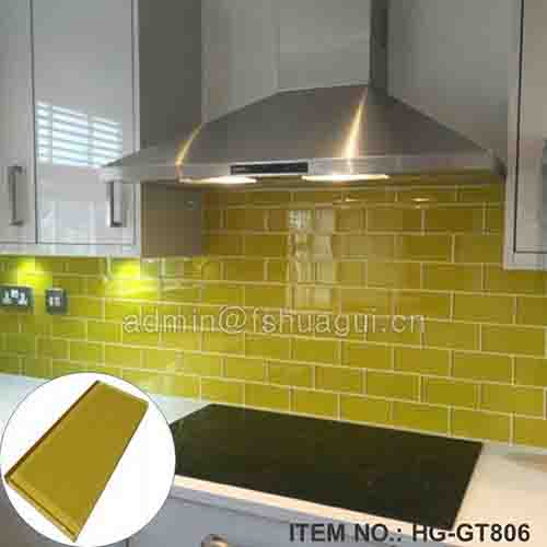 HG-GT806 Yellow subway glass tile