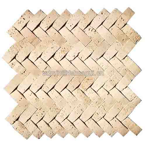 HG-ST8019 3D brick Egypt building style beige color stone mosaic tile