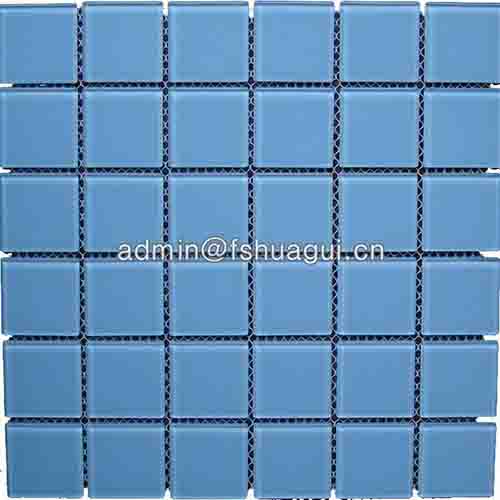 Light blue crystal glass mosaics for fiberglass pool bathroom HG-448003