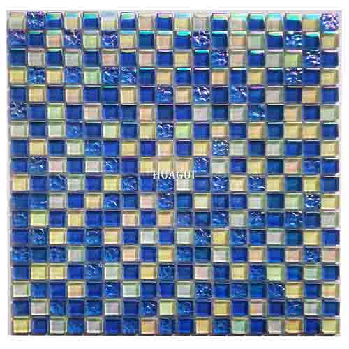 15''*15'' Blue square glass mosaic tile rainbow tile for bathroom 01