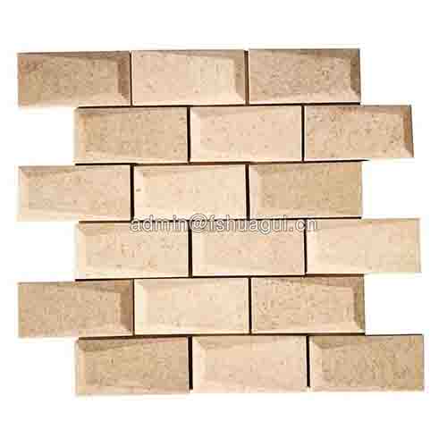 Bevel 3D brick marble natural stone mosaic tile