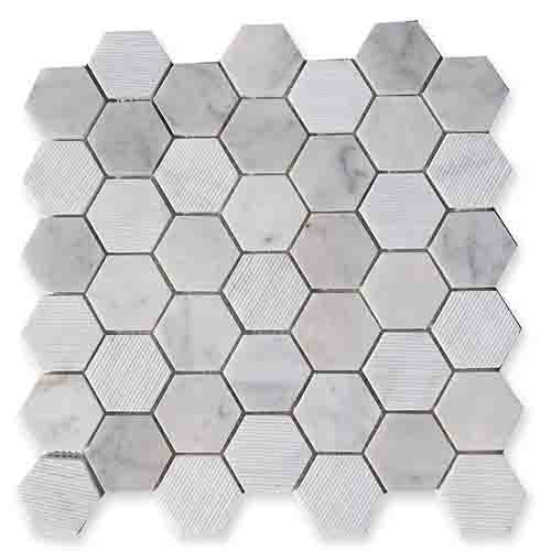 Carrara honeycomb marble mosaic backsplash tile HG-WJST008