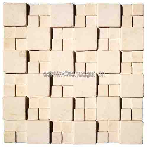 New design 3D effect natural stone mosaic tile design idea