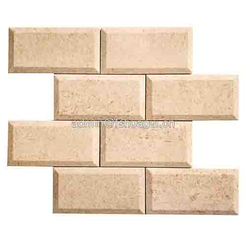 3''*6 ''beveled marble brick natural stone mosaic tile