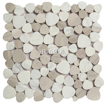 Wood Grain Marble Mosaic Tile in White/Grey/Brown Marble Mosaic Tile