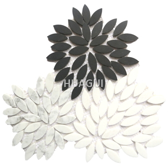 Crushed Flower Marble Mosaic Tile inWhite/Grey/Black Color for Wall Decoration