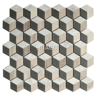 Honeycomb Marble Mosaic Tile in Grey /White/Brown Wall Decoration Material