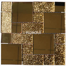 Modern Fashion Gold Style Flashy Crystal Glass Mirror Glitter Tile Kitchen Mosaic