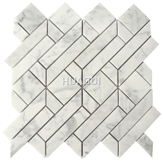 Garden Random Sized Marble Mosaic Tile in White/Gray Marble Mosaic Tile in Polished