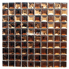 Brwon mirror glass mosaic for TV wall from China factory with many colours