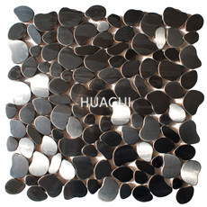 Iregular Stainless Steel Mosaic Tile Sheet in Silver Backspaslh French Pattern for Wall Decoration