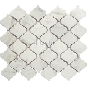 Carrara White Italian  Marble Lantern Mosaic Tile Polished Marble Mosaic Tile 