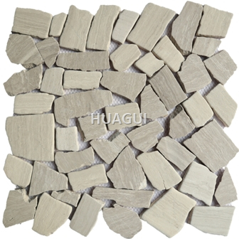 Irregular Shape Random Sized Marble Mosaic Tile in Brown Stone Mosaic Tile