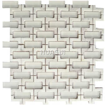 Sticks Natural Stone Marble Mosaic Tile Marble Mosaic Tile in White 