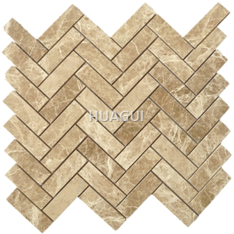 Royal Herringbone Random Sized Marble Mosaic Tile Herringbone Marble Mosaic Tile