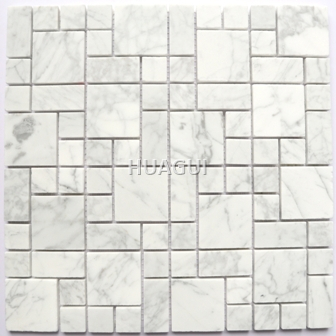 White Square and Rectangle Wall Tiles 3DWall Floor Tiles Marble Look Kitchen Backsplash Mosaic