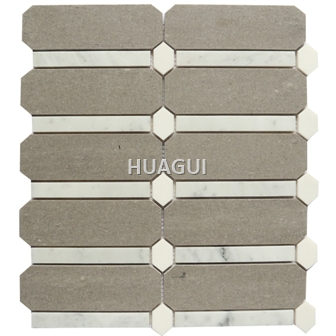 Hexagon Stone Mosaic tile for Bathroom Wall Panel Backsplash