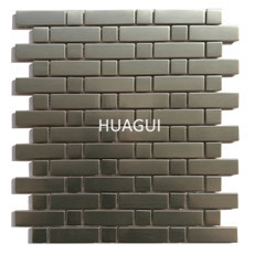 Rectangle Mosaic Tile in Silver Metal Stainless Steel Material showerroom kitchen wall decoration material