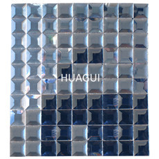 300*300mm Diamond Shape Light Blue Crystal Glass Mirror Mosaic