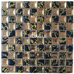 Fashion color for house interior decoration for house beveled mirror glass mosaic