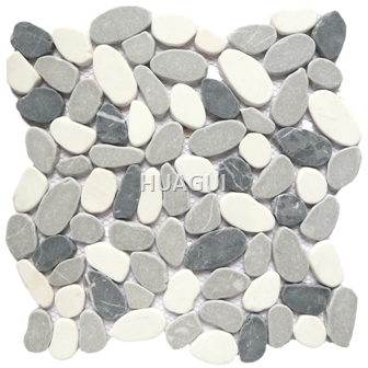 Stone material mosaic tile for Wall Backspalsh in Black/White/Grey